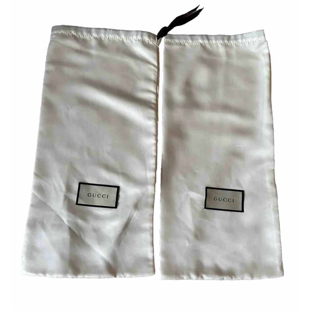 2* GucciDust Bag Shoe Bag - Satin Ivory- 17.5" x 8 ”